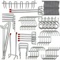 Pegboard Hook Assortment 51-Piece by Calax,Bonus 23 Piece Black Peg Locks