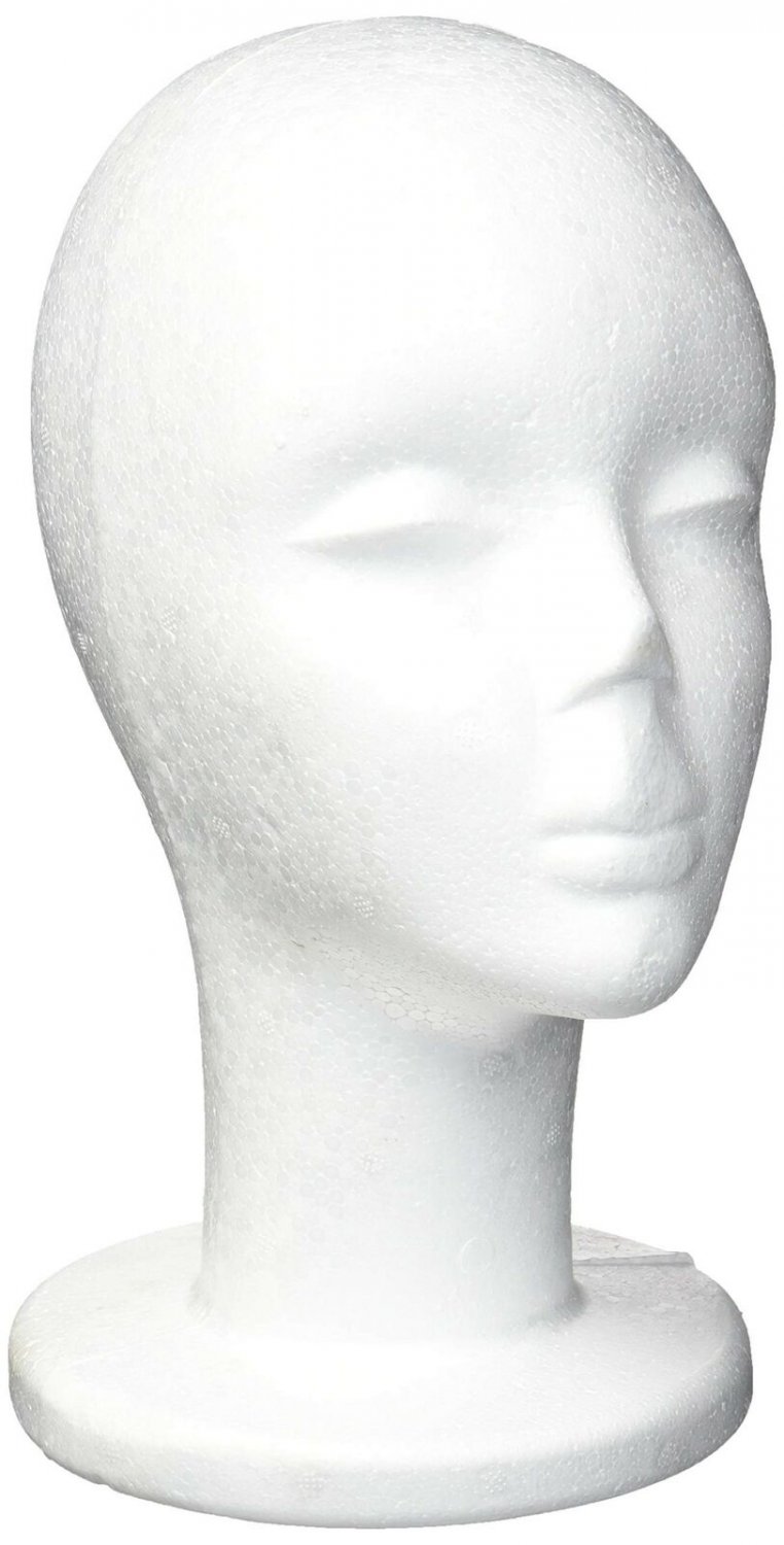 Foam Wig Heads - 2 Pack - Mannequin Wig Holder Stands, Female Face, White, 6....