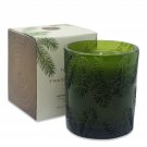 Thymes Frasier Fir Poured Candle, Molded Green Glass