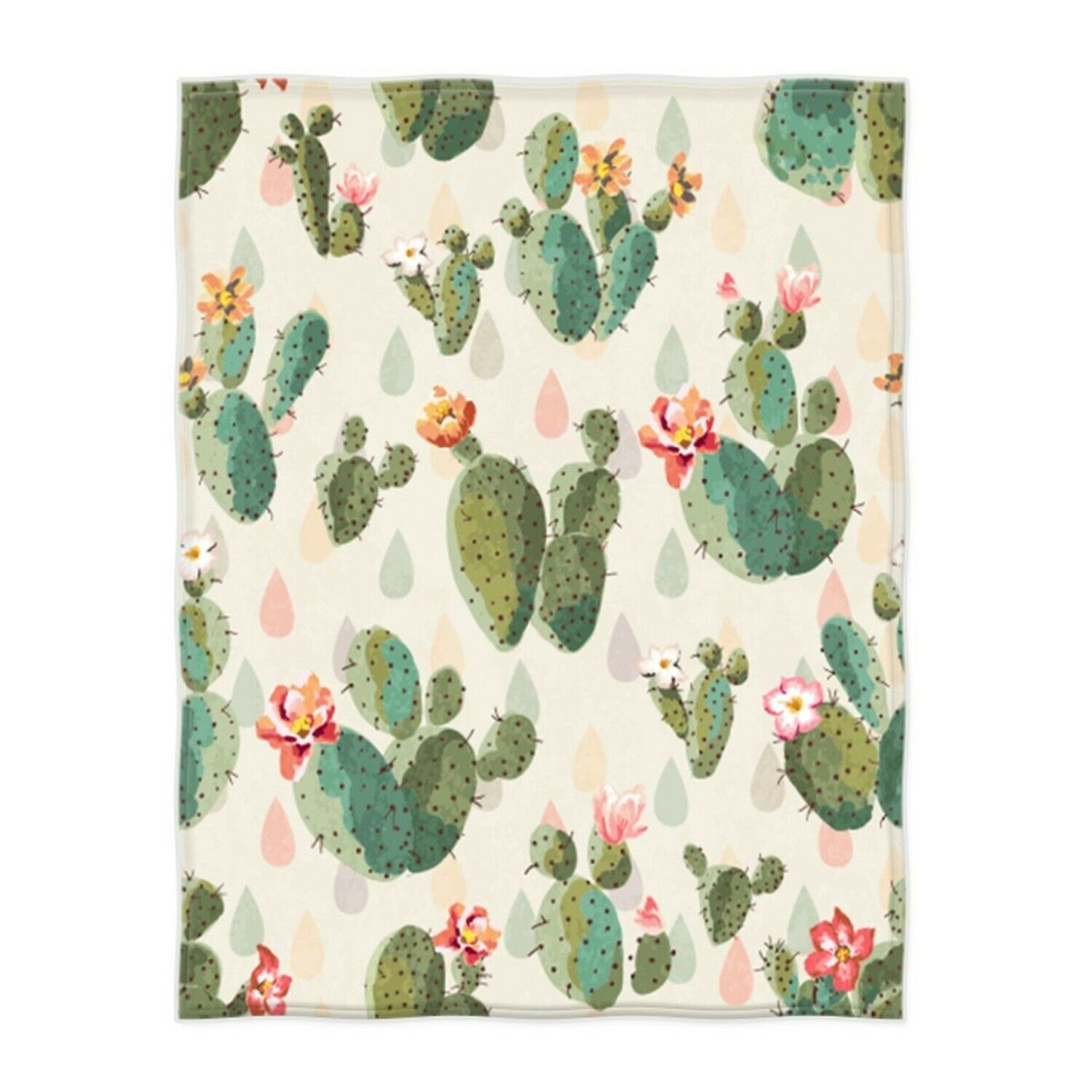 QH Cute Cactus Super Soft Throw Blanket for Bed Couch Lightweight Blanket 58 ...