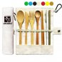 Bamboo Utensils | Eco Friendly Flatware Set | Bamboo Cutlery Set | Bamboo Tra...