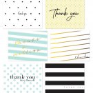54 Pack Thank You Flat Note Cards - Polka Dot and Striped Assorted Blank Back...