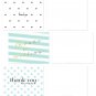 54 Pack Thank You Flat Note Cards - Polka Dot and Striped Assorted Blank Back...