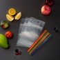 Time Saver Drink Pouches with Double Zipper for Clear Smoothie Bags - Straws ...