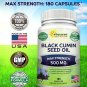 Pure Black Cumin Seed Oil 500mg - 180 Capsules - Cold Pressed Black Seed Oil ...