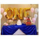 ShinyBeauty ST Sequin Rectangular 60-Inch by 102-Inch Tablecloth, Royal Blue