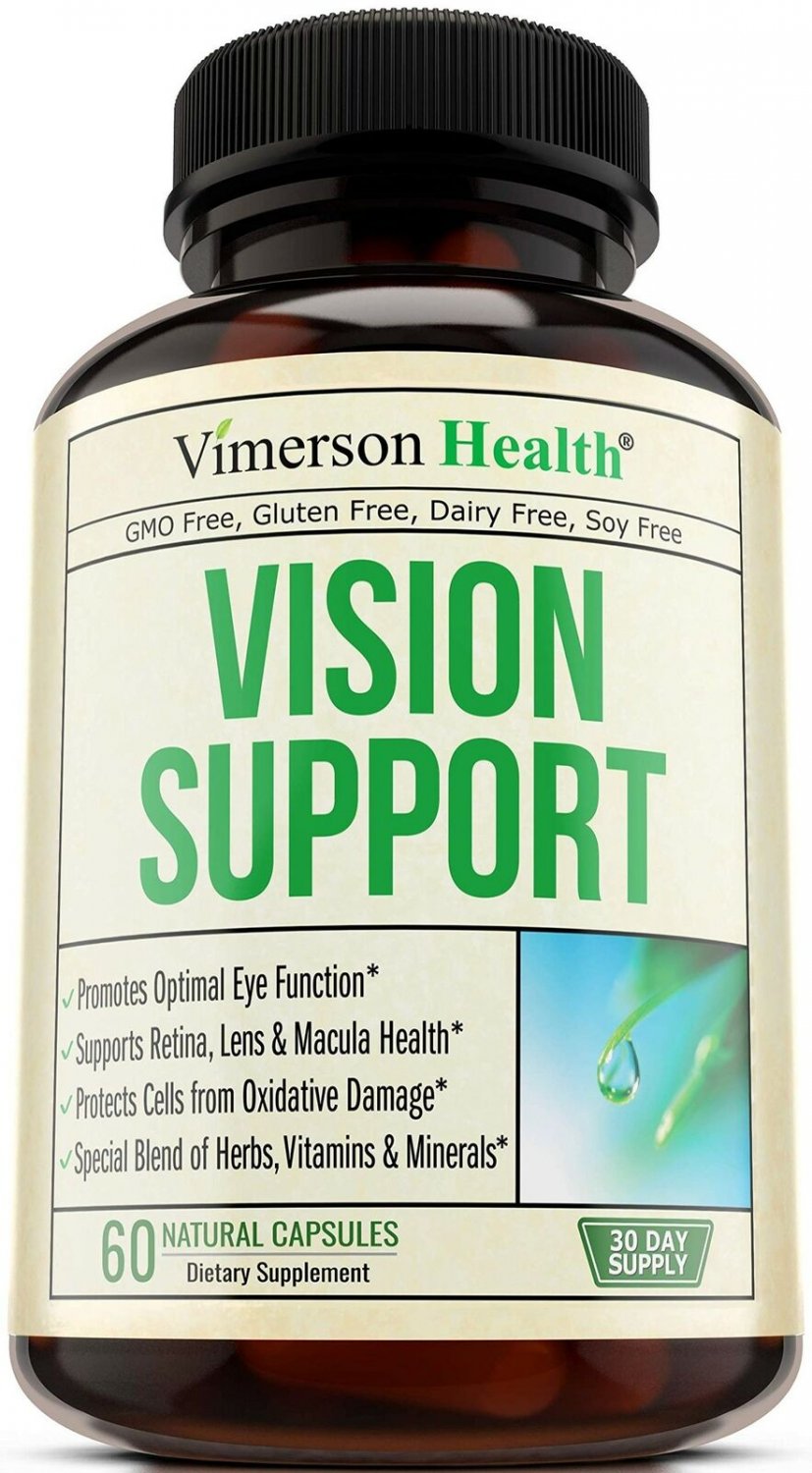 Vision Support Eye Vitamins Formula with Lutein, Zeaxanthin, Zinc, Copper, Vi...