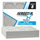 Aerostar 16x20x1 MERV 8 Pleated Air Filter, Made in the USA, 6-Pack