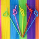 Be Lighted Long Drinking Straws, 200 Pack, 10-13", Individual Package Disposa...