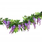 Sunrisee 2 Pcs Artificial Flowers 6.6ft Silk Wisteria Ivy Vines Hanging Flowe...