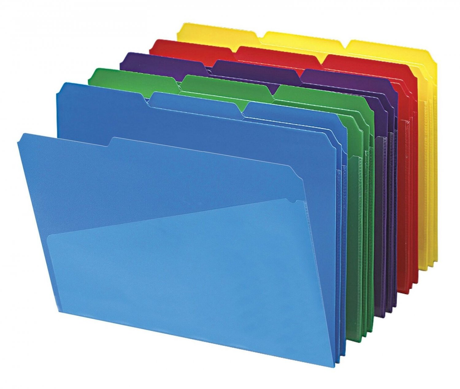 Smead 10540 Slash Pocket Poly File Folders, 1/3 Cut Top Tab, Letter, Assorted...