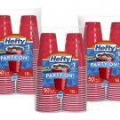 Hefty Red Plastic Party Cups  -18 Ounce, 3 Packages of 50 Cups (150 Total)