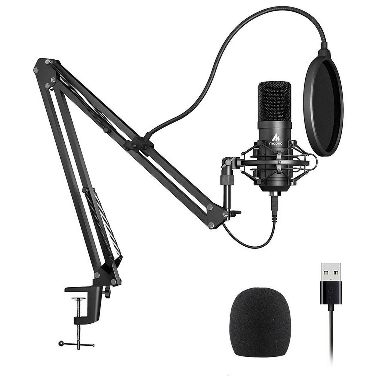USB Microphone Kit 192KHZ/24BIT Plug & Play MAONO AU-A04 USB Computer Cardioi...