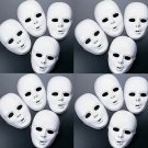FX Lot of 24 Masks White Plastic Full Face Decorating Craft Halloween School