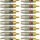 CESS RCA Plug Solder Gold Audio Video Adapter Cable Connector (20 Pack)