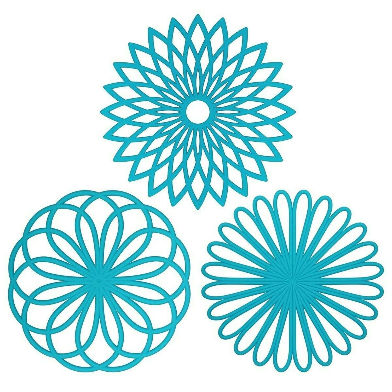 ME.FAN 3 Set Silicone Multi-Use Flower Trivet Mat - Premium Quality Insulated...