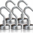 Strong Heavy Duty Magnetic Hooks (5 Pack) - 40lb Magnet Hook Set for Multi-Pu...