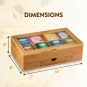 Premium Bamboo Tea Box Organizer - Natural Wood Teabag Holder Organizer - 8 S...