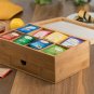Premium Bamboo Tea Box Organizer - Natural Wood Teabag Holder Organizer - 8 S...