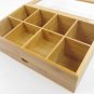 Premium Bamboo Tea Box Organizer - Natural Wood Teabag Holder Organizer - 8 S...