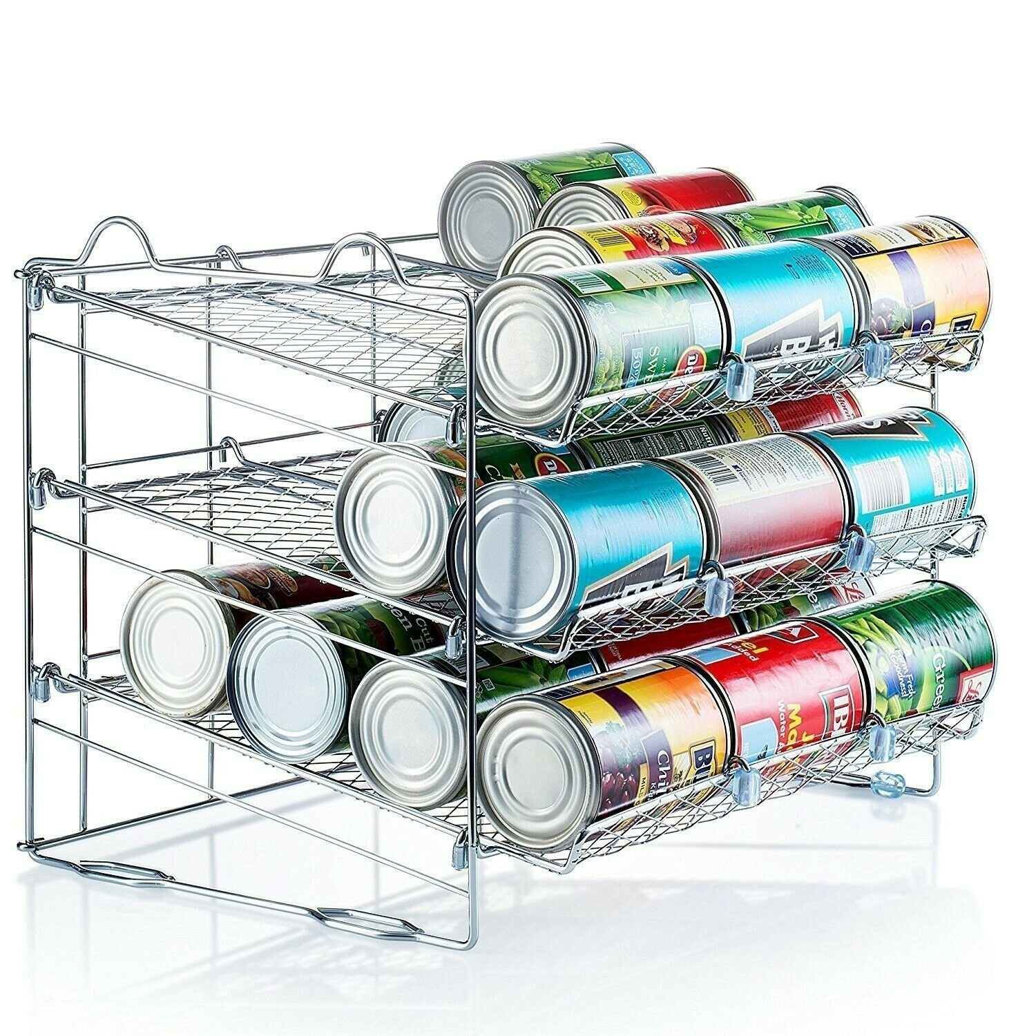 Sagler Chrome Stackable Can Organizer, Can Rack Holds up to 36 Cans