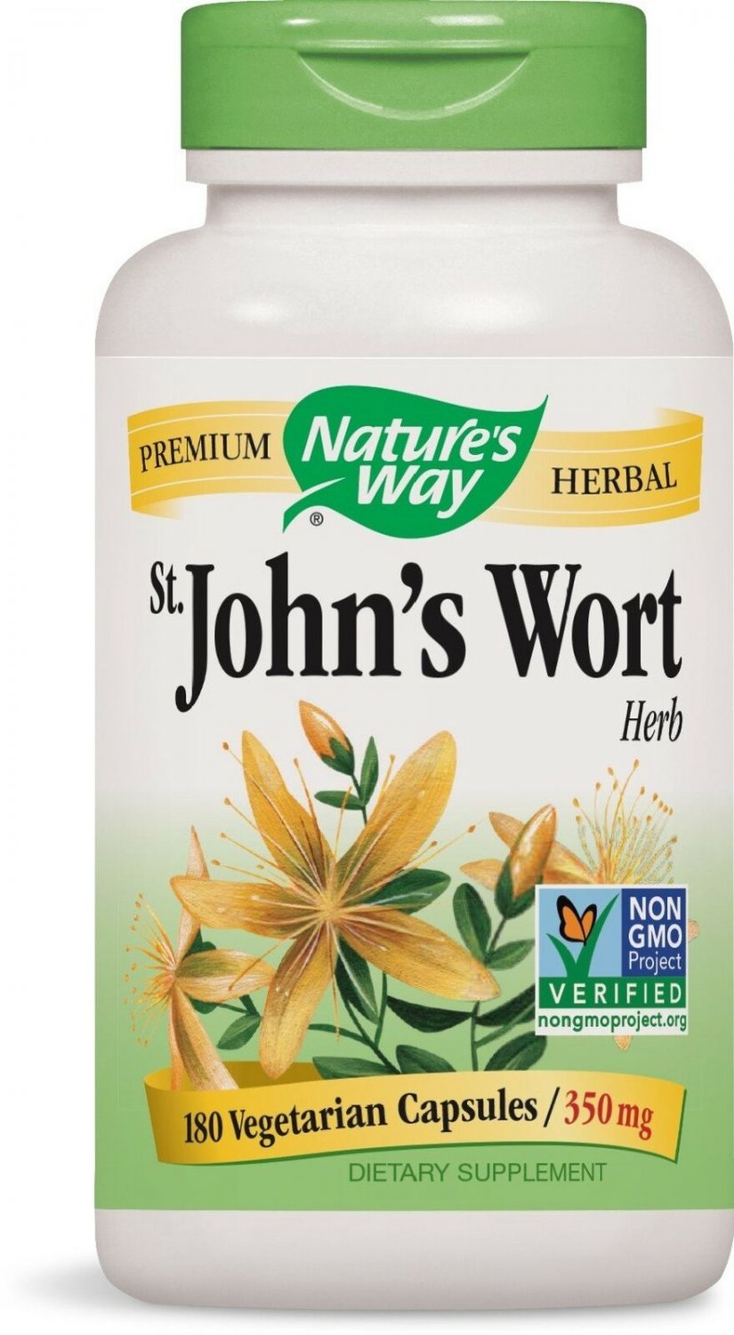 Nature's Way Premium Herbal St. John&acirc;��s Wort Herb 350 mg per capsule, 180 Vcap...
