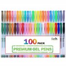Lineon 100 Pack Gel Pens Set, 50 Colors Gel Pens with 50 Refills Gel Pen Set ...