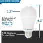 Viribright 100W Equivalent LED Light Bulbs, Daylight (6500K) 13W A19, Medium ...