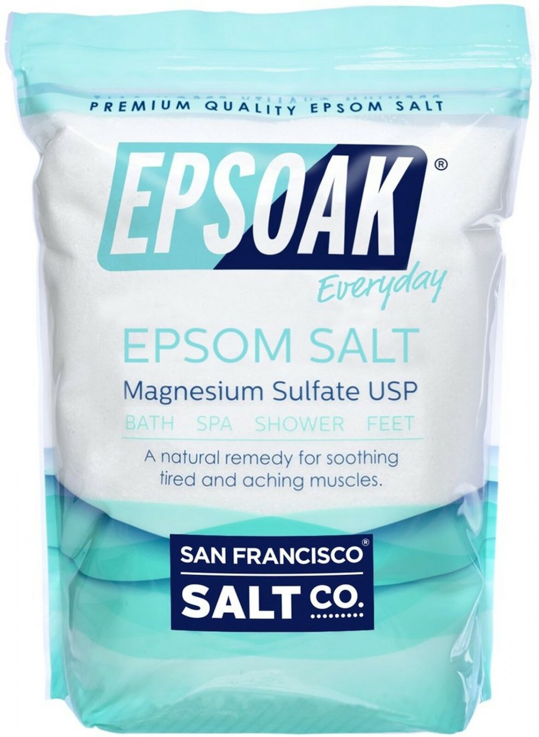 Epsoak Epsom Salt 19lbs Magnesium Sulfate USP Resealable Bulk Bag
