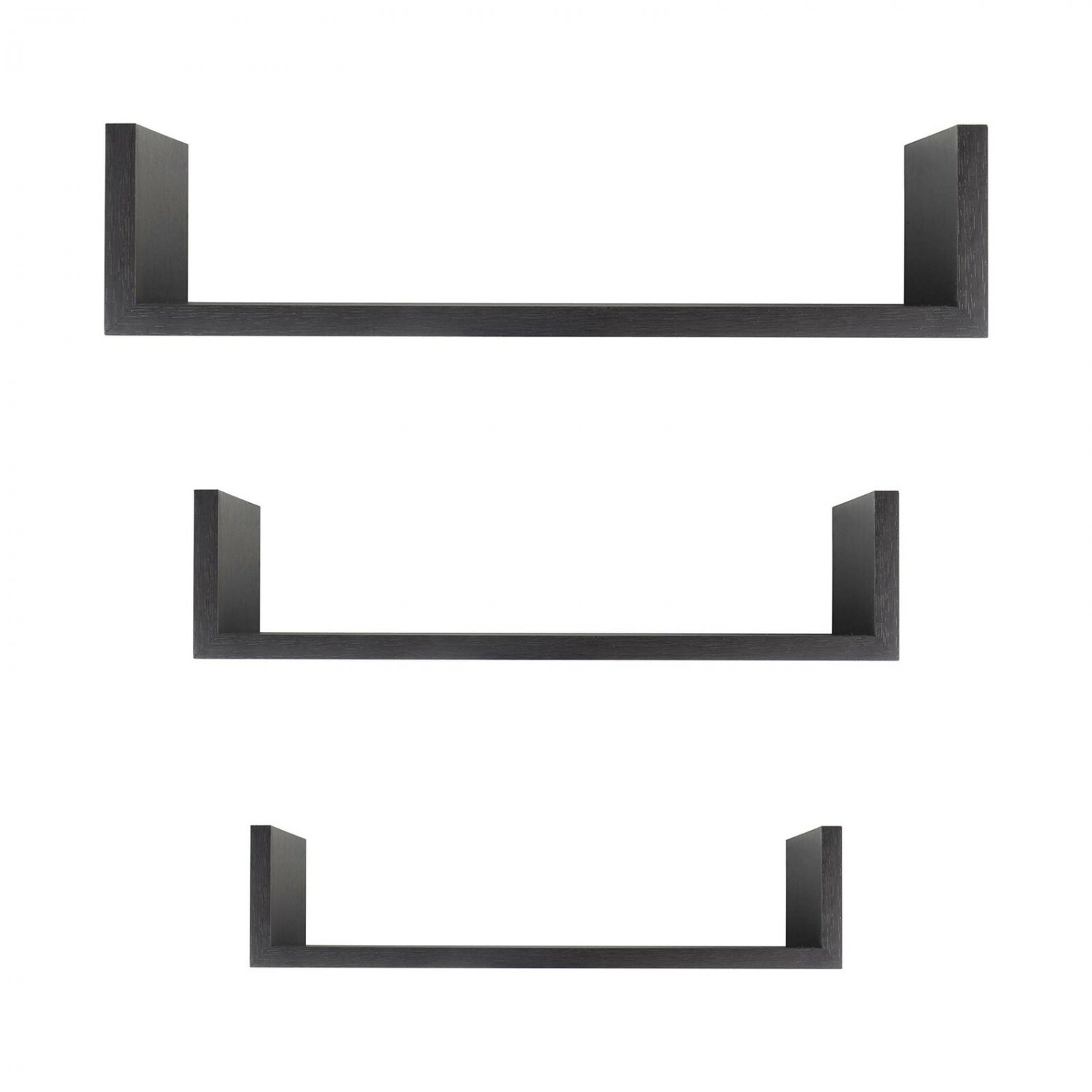 Danya B. XF11039 Rustic Laminated MDF Floating "U" Wall Decor Shelves (Set of...