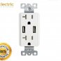Teklectric - 4.2A Ultra High Speed Dual USB Charger Outlet - 20A Tamper Resis...