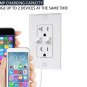 Teklectric - 4.2A Ultra High Speed Dual USB Charger Outlet - 20A Tamper Resis...