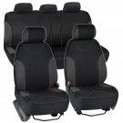 BDK OS-334-CC Charcoal Trim Black Car Seat Covers Full 9pc Set - Sleek & Styl...