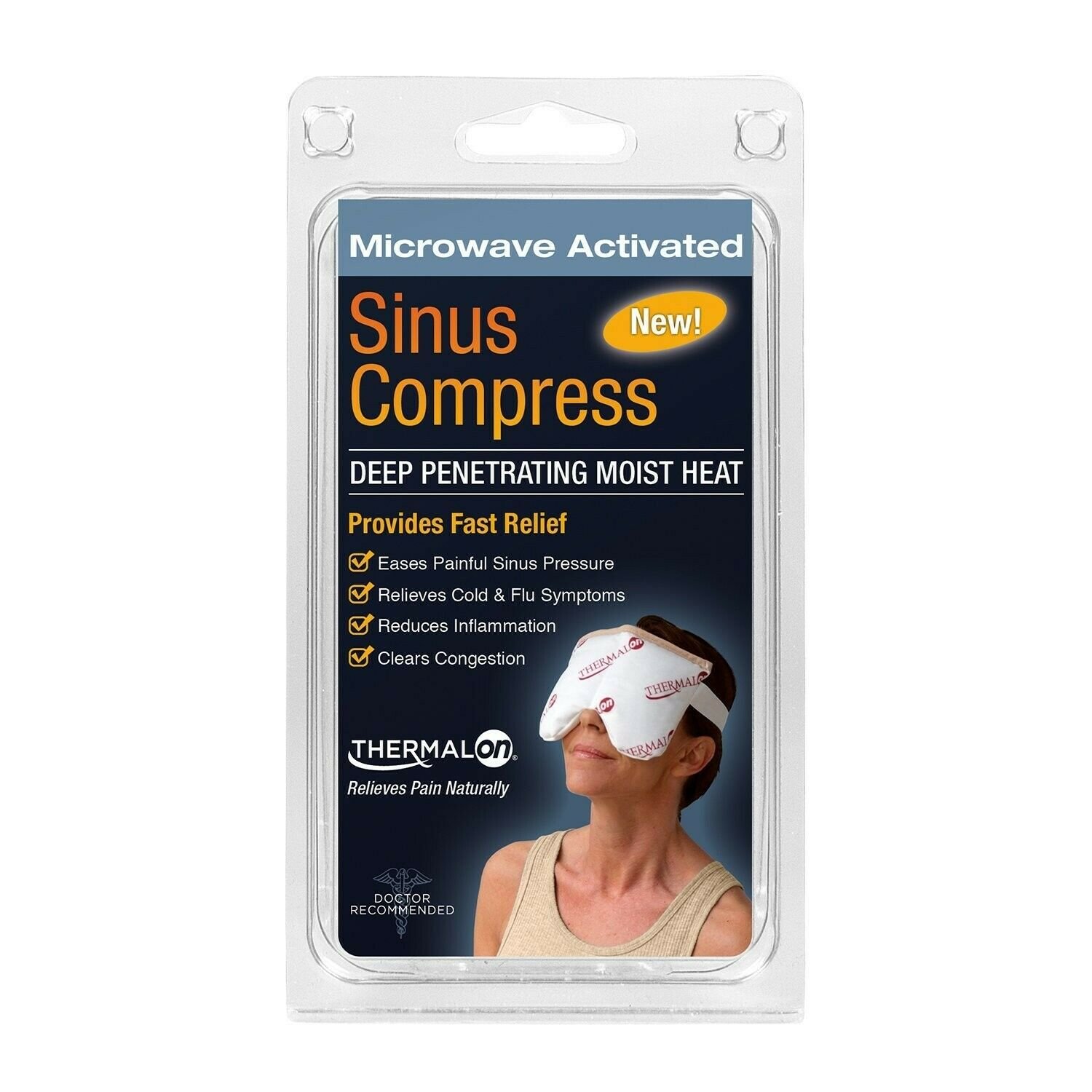 Thermalon Microwave Activated Moist Heat-Cold Sinus Mask for Sinus Pressure, ...