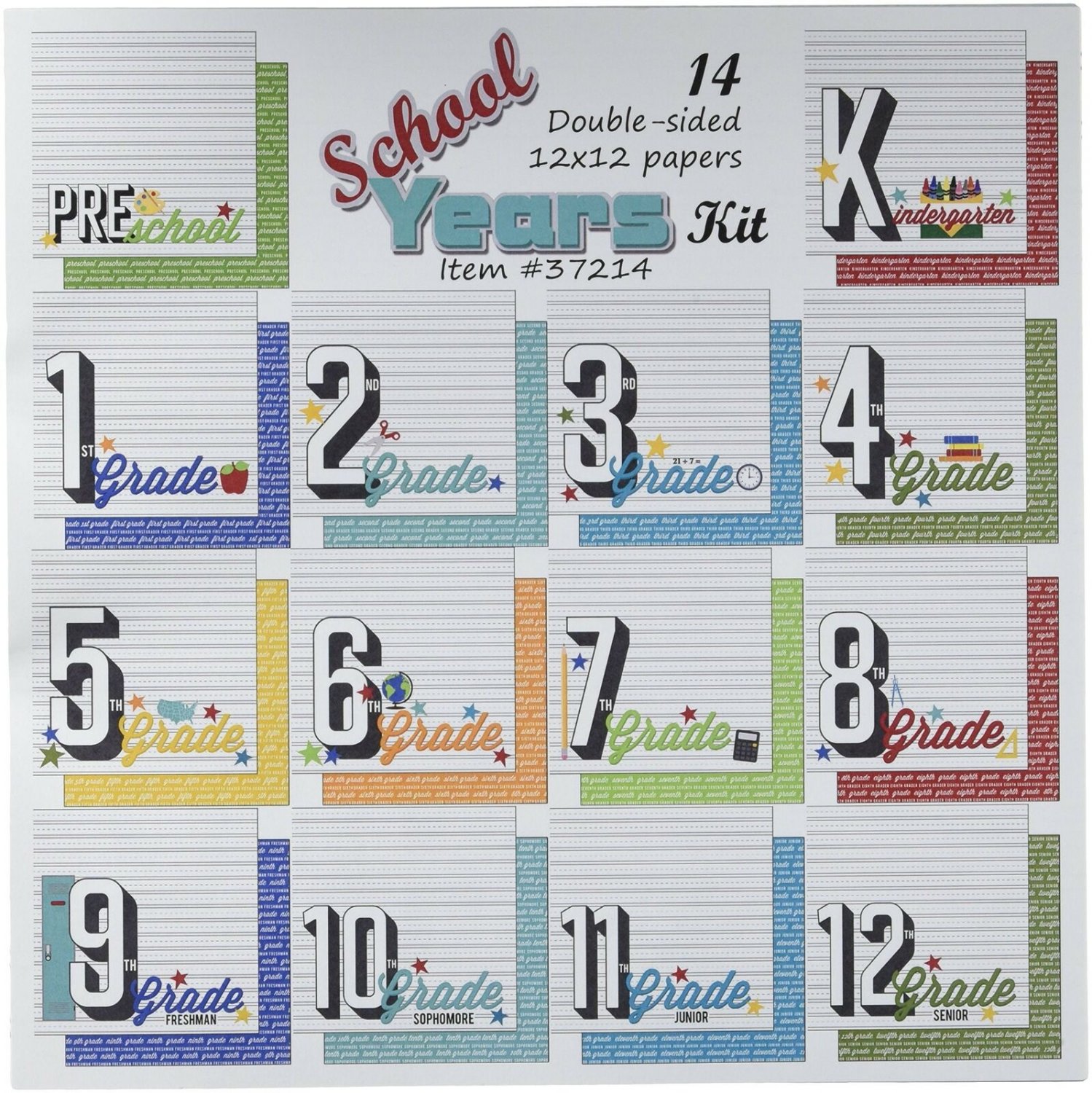 Scrapbook Customs Themed Paper Scrapbook Kit, School Years &ETH;�ne &ETH;&nbsp;&ETH;&deg;&Ntilde;�k