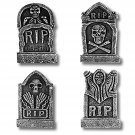 Prextex Pack of 4 Halloween Décor 17” RIP Graveyard Lightweight Foam Tombston...