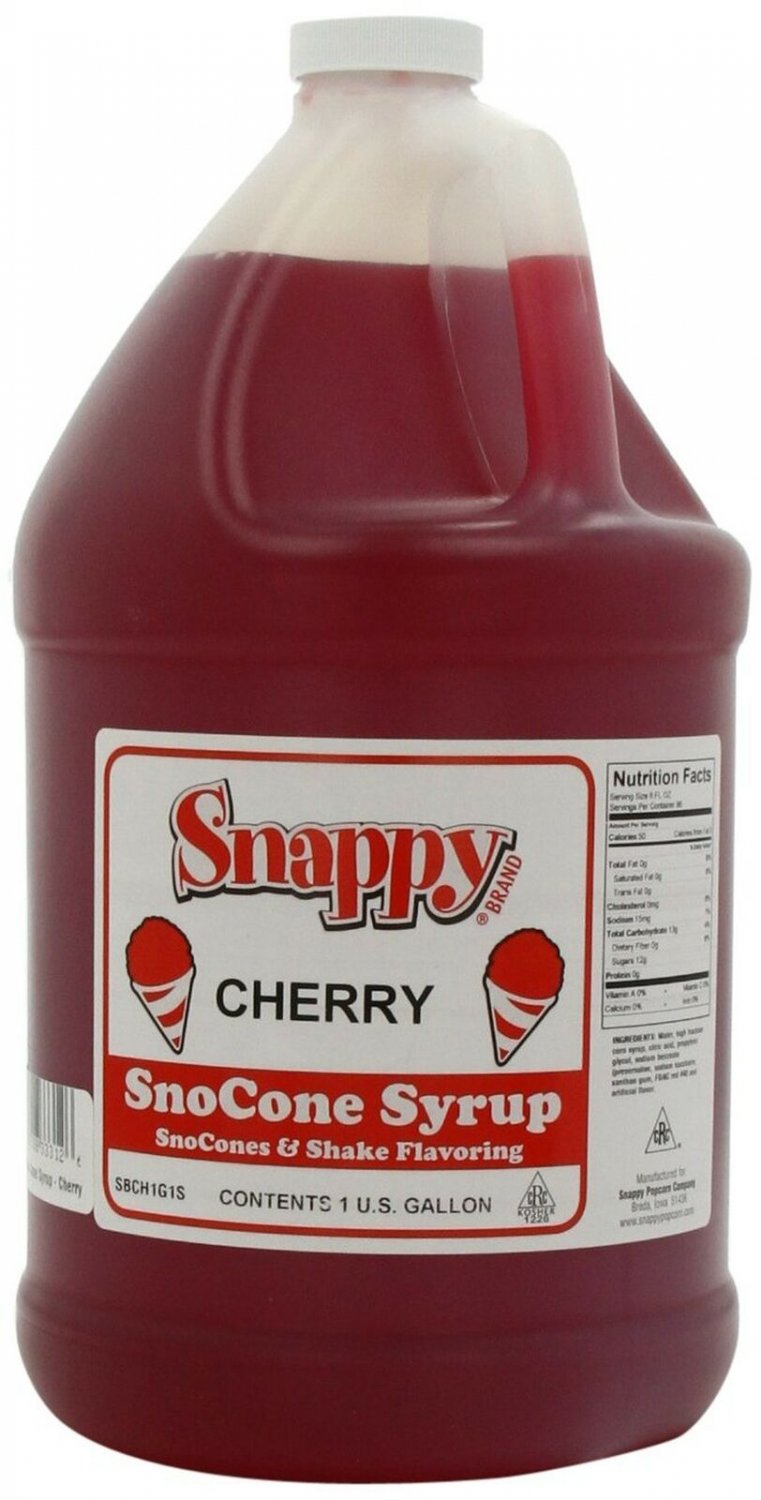Snappy SnoCone Syrup, Cherry, 128 Fl. Oz