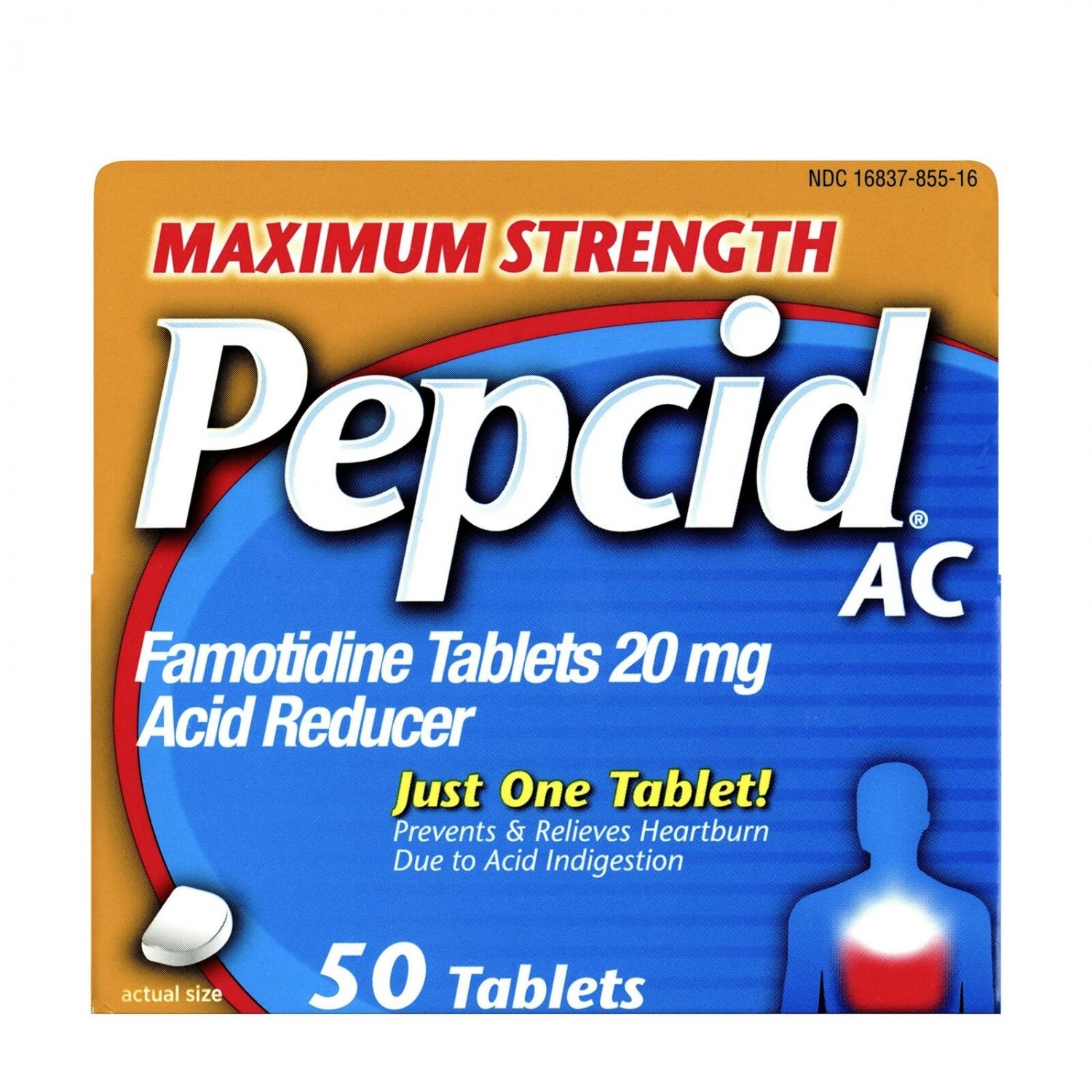 Pepcid AC Maximum Strength with 20 mg Famotidine for All-Day Heartburn Preven...
