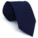 SHLAX&WING Dots Blue Navy Mens Neckties Ties for Men Silk