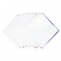 Solid White Border Cotton Mens Fashion Pocket Square For Suits Hankies 3 PCS