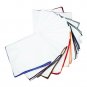 Solid White Border Cotton Mens Fashion Pocket Square For Suits Hankies 3 PCS