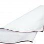 Solid White Border Cotton Mens Fashion Pocket Square For Suits Hankies 3 PCS
