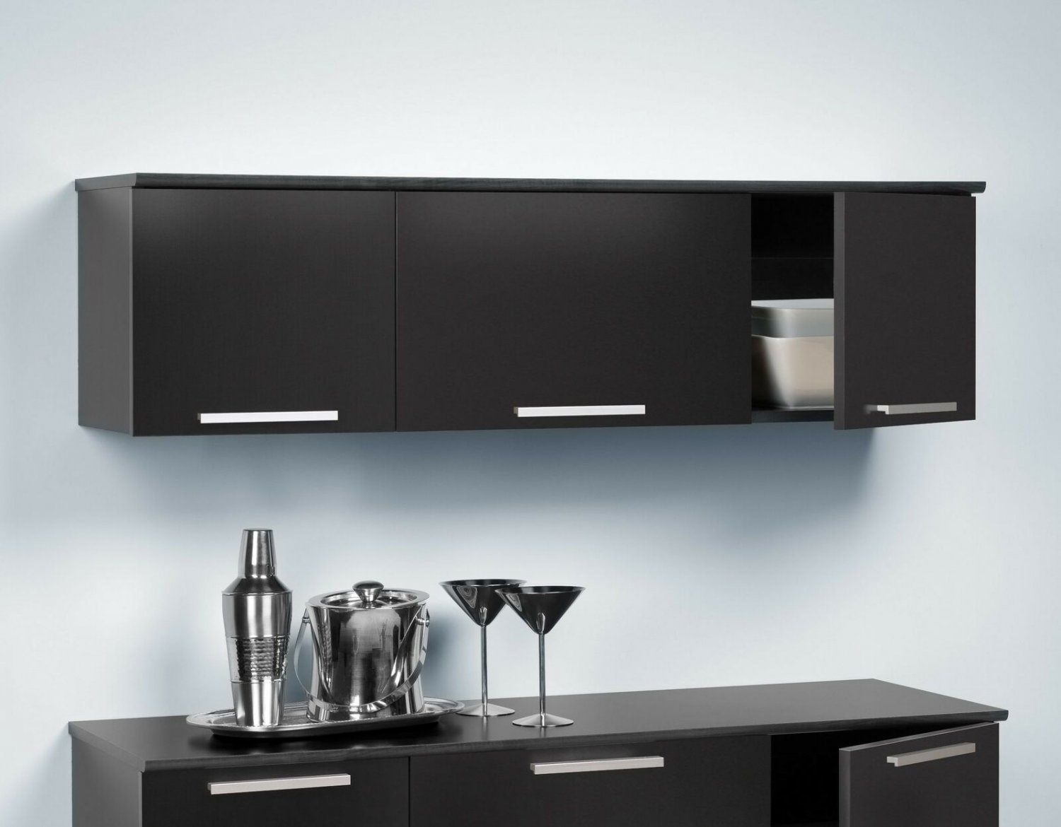 Black Coal Harbor Wall Mounted Hutch Black