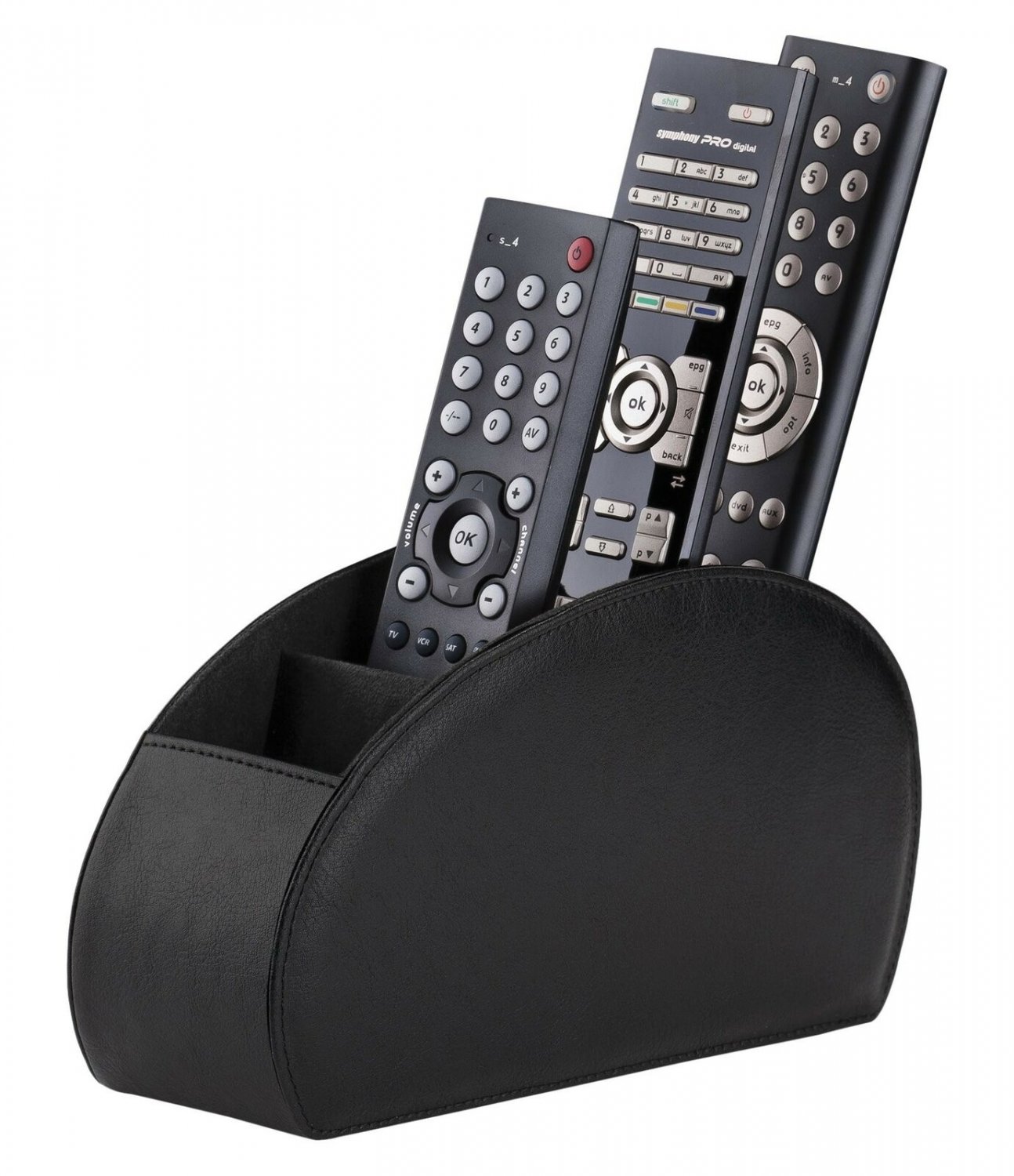 Remote Control Holder by Connected Essentials - Black TV Remote Caddy Organiz...