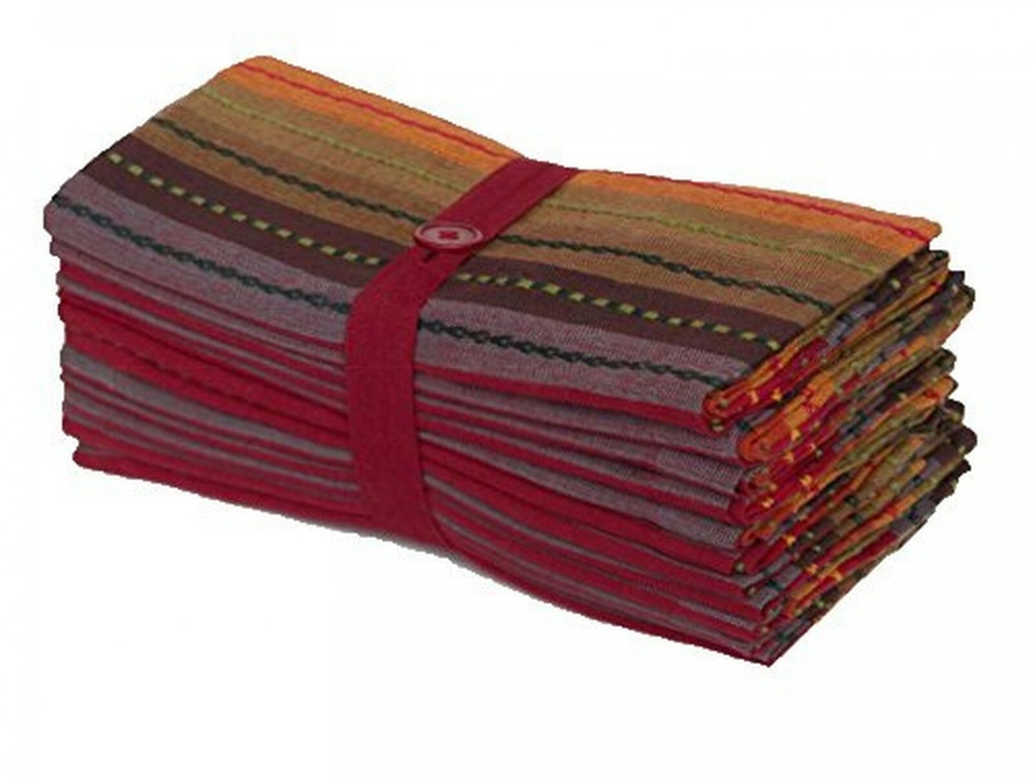 Cotton Craft- 12 Pack -Salsa Stripes Oversized Dinner Napkins - Red Multi - S...