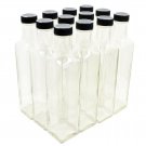 Clear Glass Quadra Bottles, 250ml (8.5 Fl Oz) - Case of 12