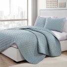 Luxurious Geometric Pattern Quilt Set by VC New York Blue King