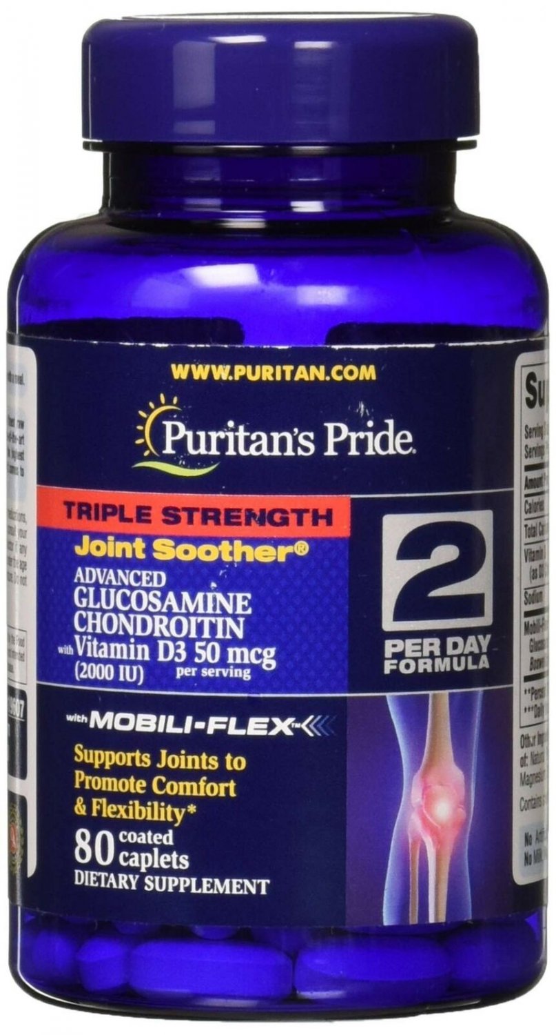 Puritans Pride Triple Strength Glucosamine Chondroitin with Vitamin D3 Caplet...