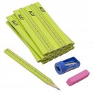 ALLY Tools 24 PC Neon Green Carpenter Pencil Kit with Printed Metric/Inch Rul...