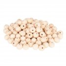 JUNKE 100 PCS 25MM (1") Natural Color Unfinished Wood Spacer Beads Wooden Bea...